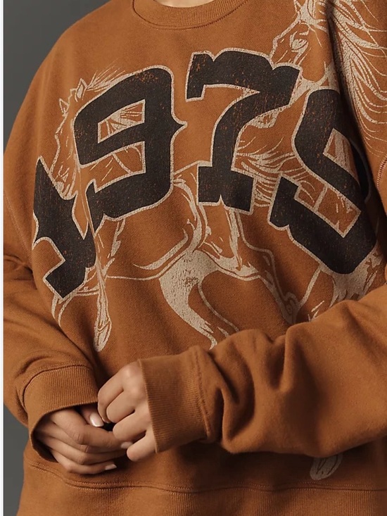 Pilcro Tops - Anthropologie Pilcro 1979 Western Horse Graphic Sweatshirt Brown XS